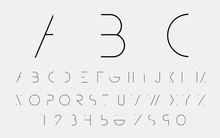 Black Alphabetic Fonts And Numbers. Vector Illustration.