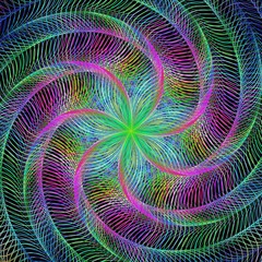 Poster - abstract rotating colorful fractal design