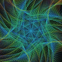 Poster - abstract green fractal art design background