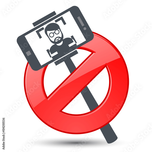 Selfie not allowed - prohibitory sign with stick selfie and smar - Buy