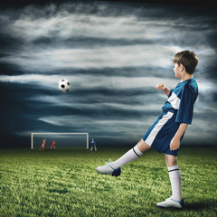 Wall Mural - Young football champion