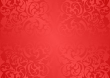 Red Background With Decorative Pattern