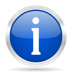 Aufkleber - information blue silver metallic metallic chrome web circle glossy icon