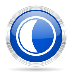 Poster - moon blue silver metallic metallic chrome web circle glossy icon