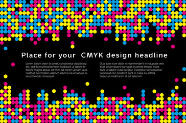 Wall Mural - mosaic background from cmyk colors - place for text