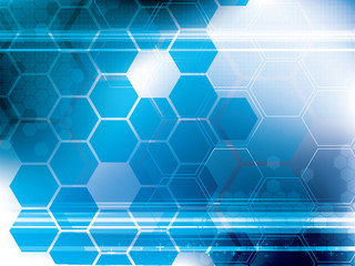 abstract technology background with hexagons