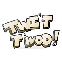 cartoon twit two owl call text