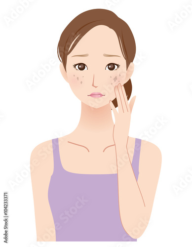 シミに悩む40代女性 美容 スキンケア Buy This Stock Illustration And Explore Similar Illustrations At Adobe Stock Adobe Stock