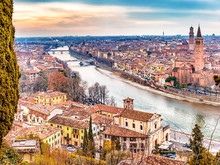 Roofs Of Verona In Italy