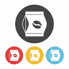 Sticker - coffee bean bag icon