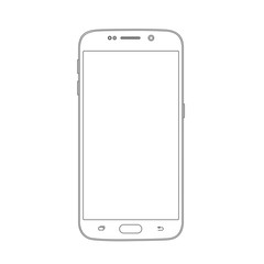 Poster - Outline drawing smartphone. Elegant thin line style design.