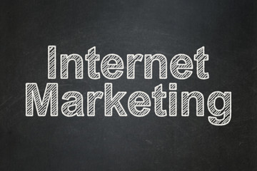 marketing concept: internet marketing on chalkboard background