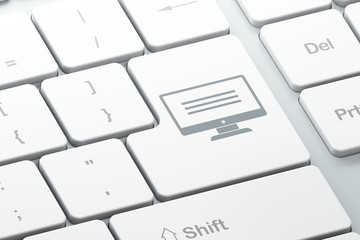 Web development concept: Monitor on computer keyboard background