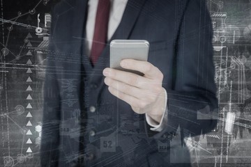 Poster - Composite image of  businessman using mobile phone