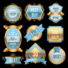 Wall Mural - golden medal label collection set