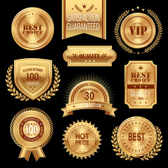 Wall Mural - golden medal label collection set