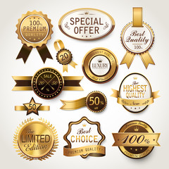 Wall Mural - elegant golden labels collection set