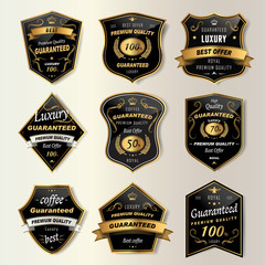 Wall Mural - premium coffee labels collection set