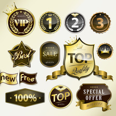 Wall Mural - goldedn labels collection set
