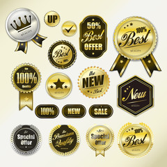Wall Mural - goldedn labels collection set