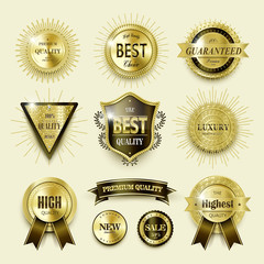 Wall Mural - elegant golden label collection set