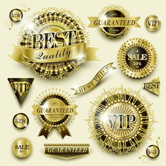 Wall Mural - gorgeous golden label collection set