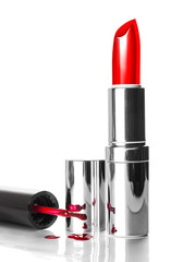 Poster - open red lipstick closeup