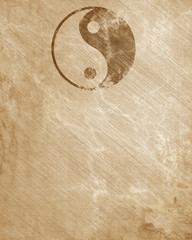 Wall Mural - Grunge yin yang symbol background.