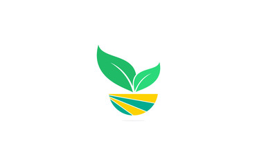 Sticker - leaf nature eco green logo