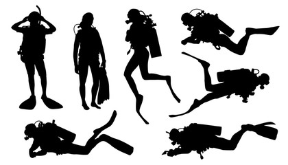 diver silhouettes