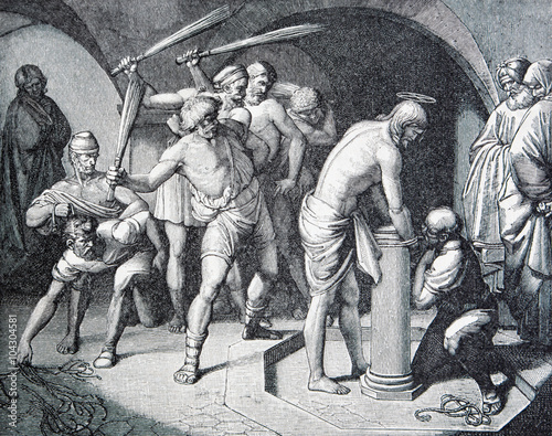 Cuadros en Lienzo The Flagellation of Jesus lithography