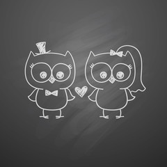 Poster - wedding owls