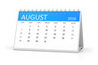 blue table calendar 2016 august
