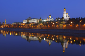 Panorama of the Moscow Kremlin in the early morning