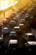 Traffic Jam in sunset beams