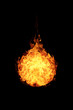 abstract ball fire flames on black background