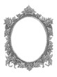 © prapann - old decorative silver frame - handmade, engraved - isolated on w