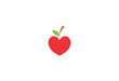 apple fruit and heart symbols of healthy food logo