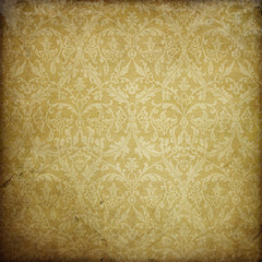 Wall Mural - Old grunge paper background with vintage patterns.