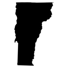 Vermont Black Map On White Background Vector