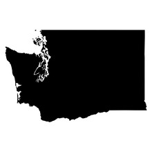 Washington Black Map On White Background Vector