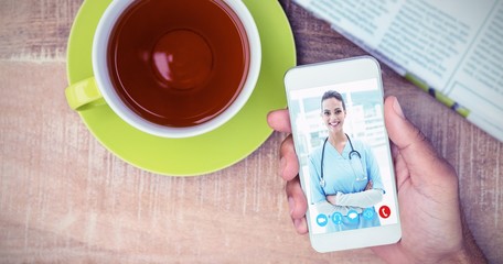 Poster - Composite image of view of video chat app