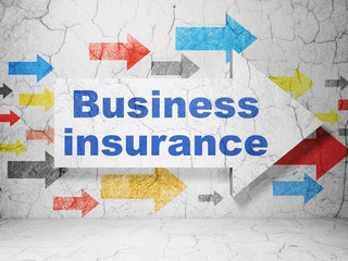 Insurance concept: arrow with Business Insurance on grunge wall background