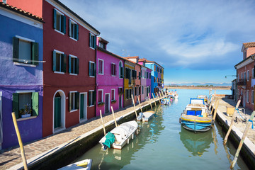 Wall Mural - Unusually colorful houses in an artistic medieval village of Bur