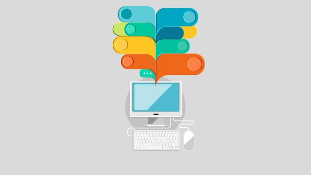 computer messages tags and symbols networking business background image