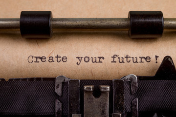 Fototapete - typed words on a Vintage Typewriter