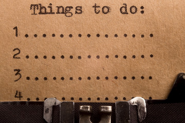 Fototapete - To do list typed on the typewriter