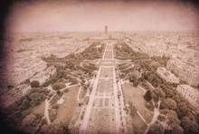 Aerial Vintage Photo Of Paris, France