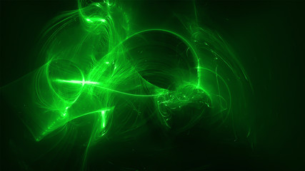 Wall Mural - green glow energy wave. lighting effect abstract background.