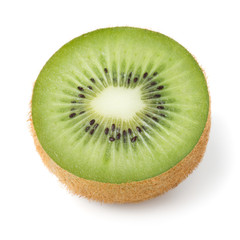Wall Mural - Half of a kiwi isolated on white background